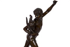 sculpture française du 19ème siècle en bronze ancien par Alexandre Falguiere & Thiebaut