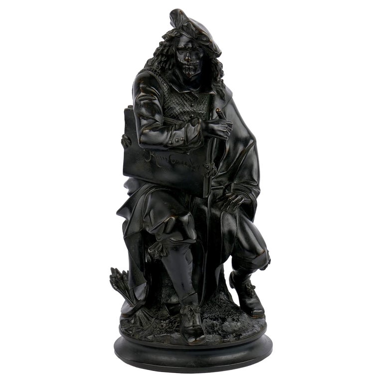 19th Century French Antique Bronze Sculpture of Rembrandt by Carrier-Belleuse For Sale
