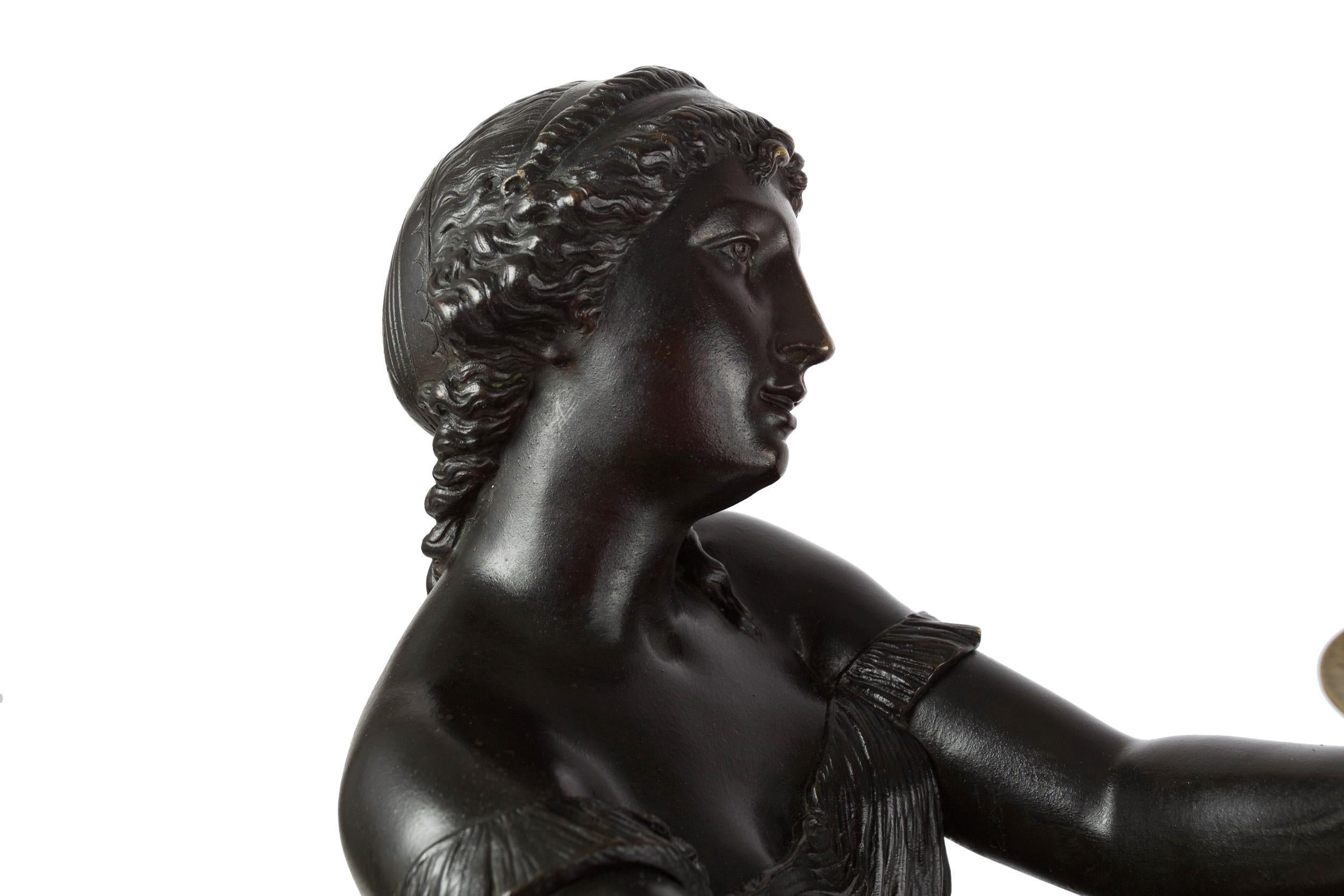 19th Century French Antique Bronze Sculpture of Seated Sappho by Francois Mage 11