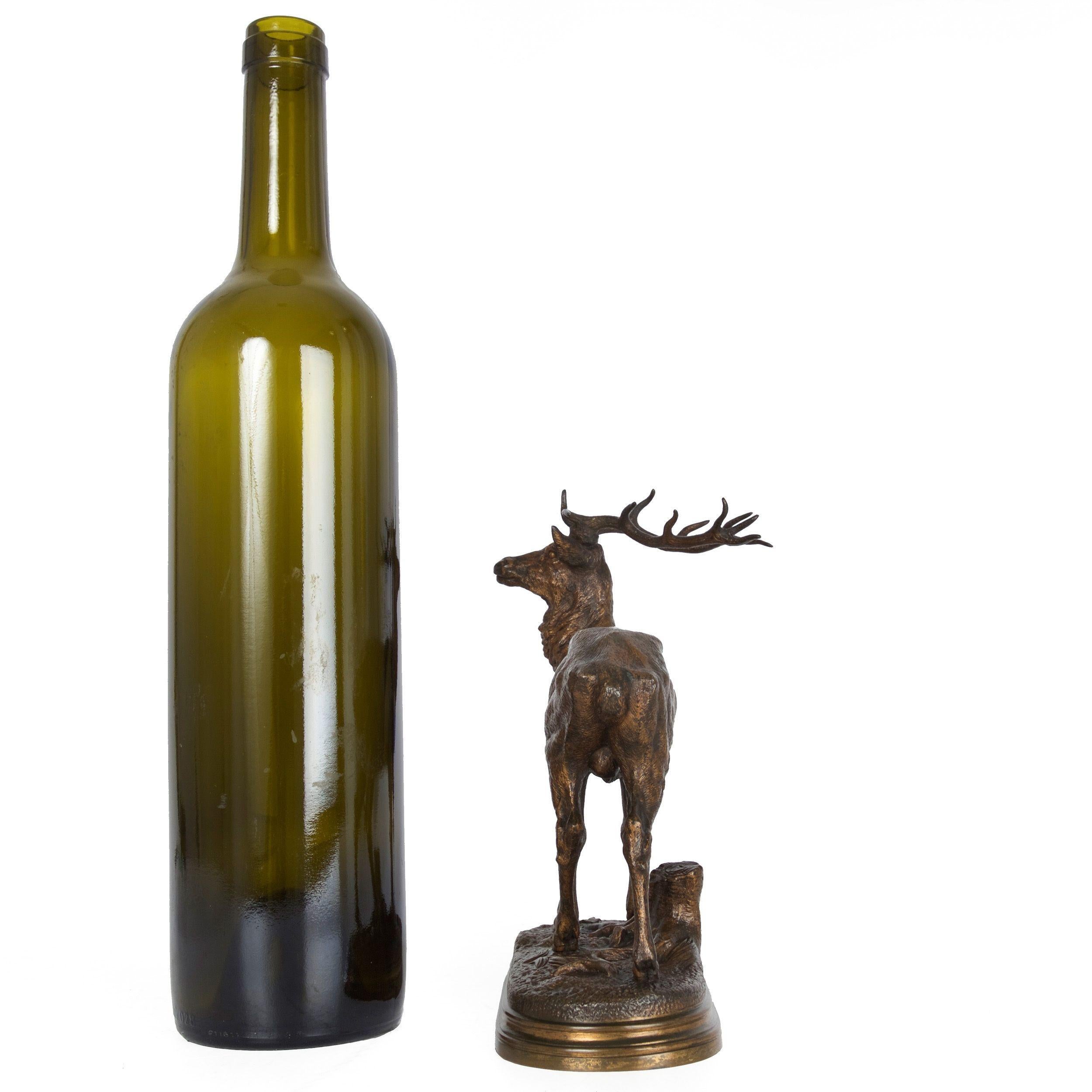 antique bronze stag