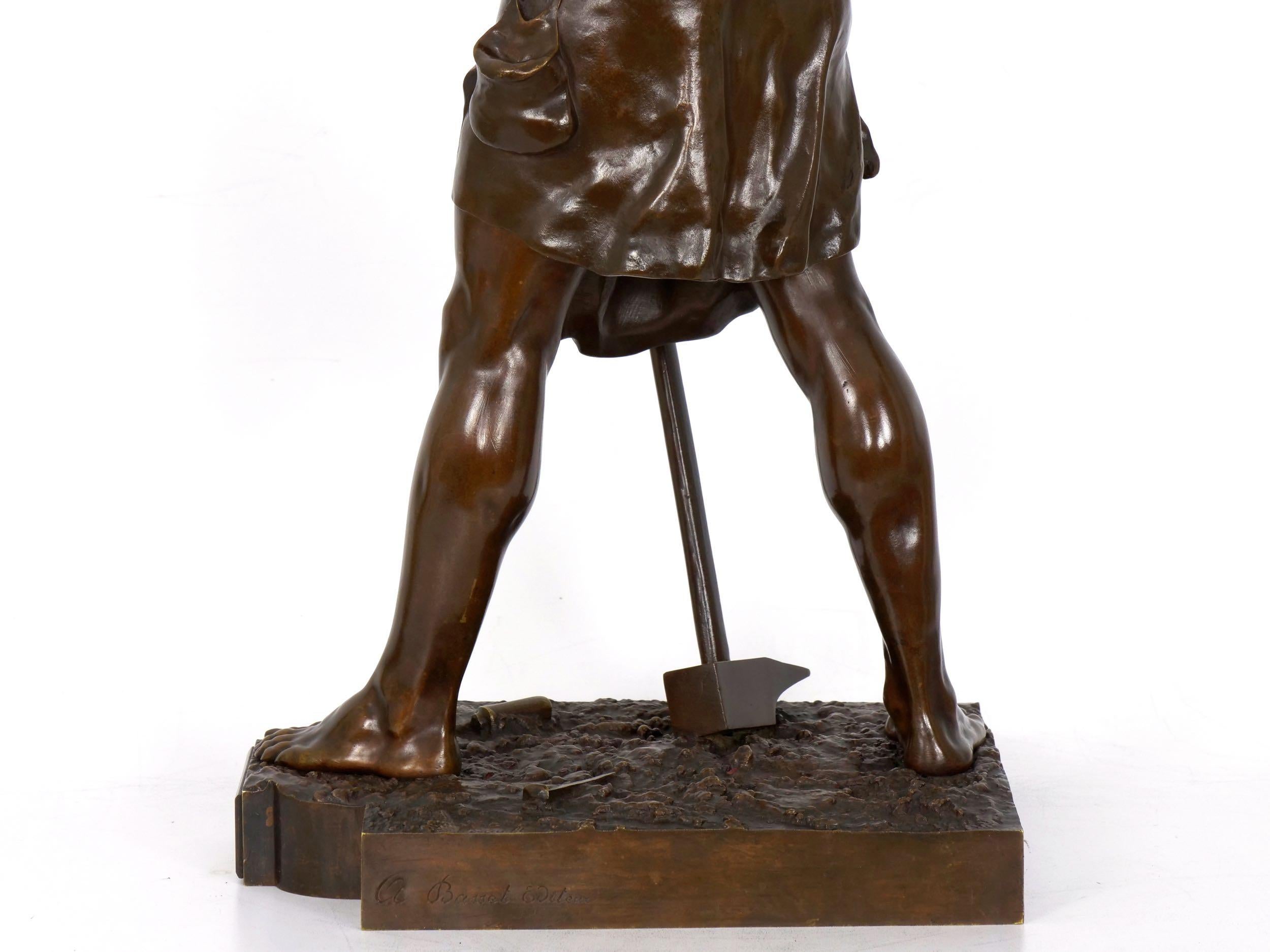 19th Century French Antique Bronze Sculpture “Pax et Labor” by Emile Picault 11