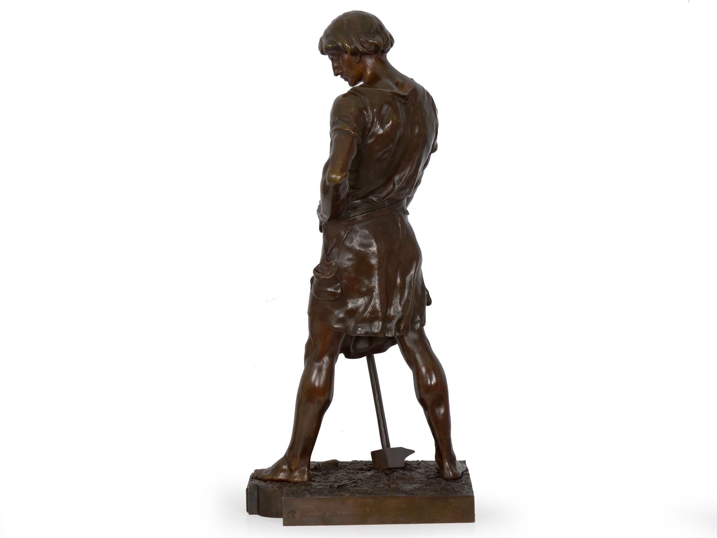 19th Century French Antique Bronze Sculpture “Pax et Labor” by Emile Picault 1