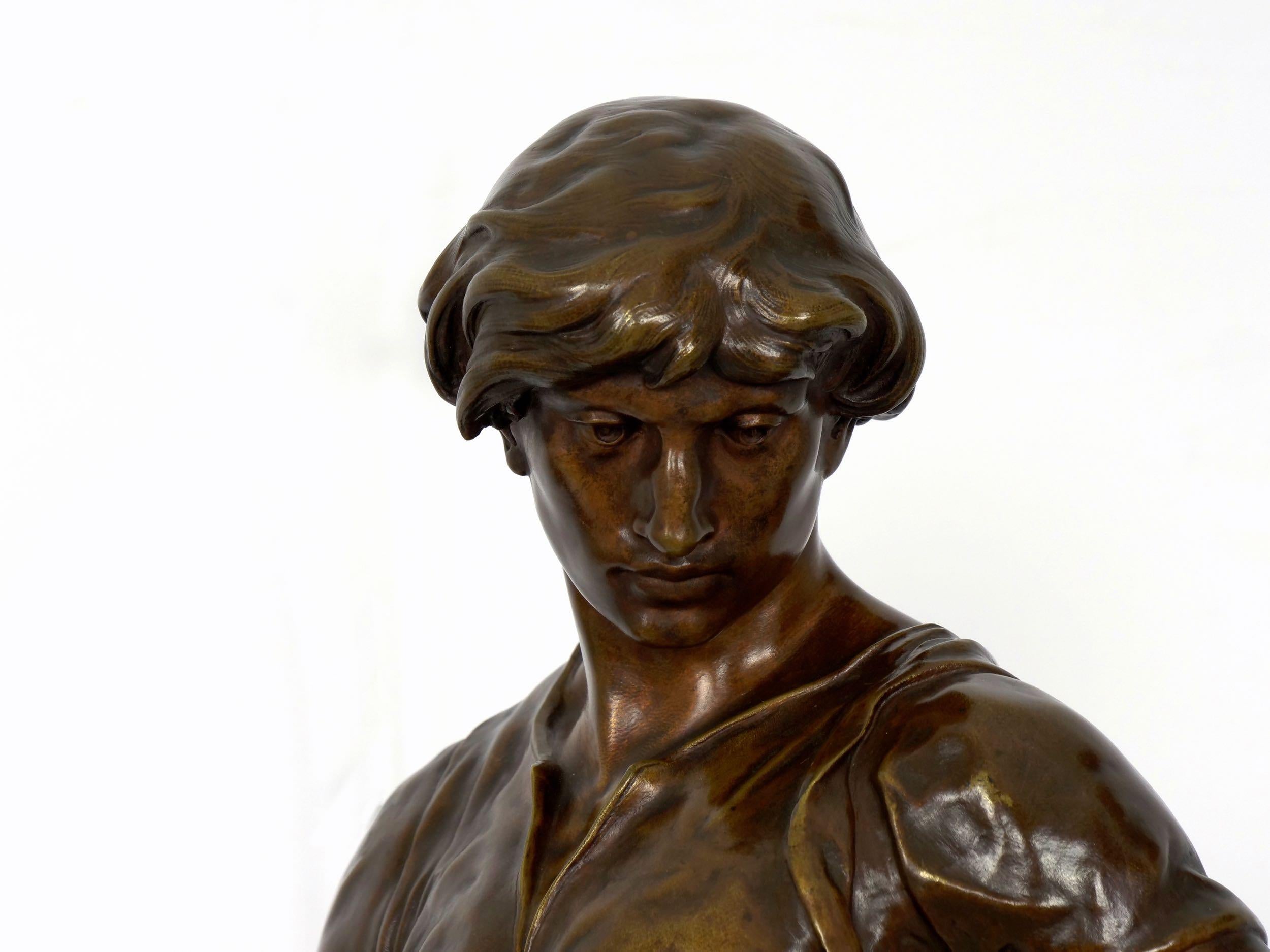 19th Century French Antique Bronze Sculpture “Pax et Labor” by Emile Picault 6