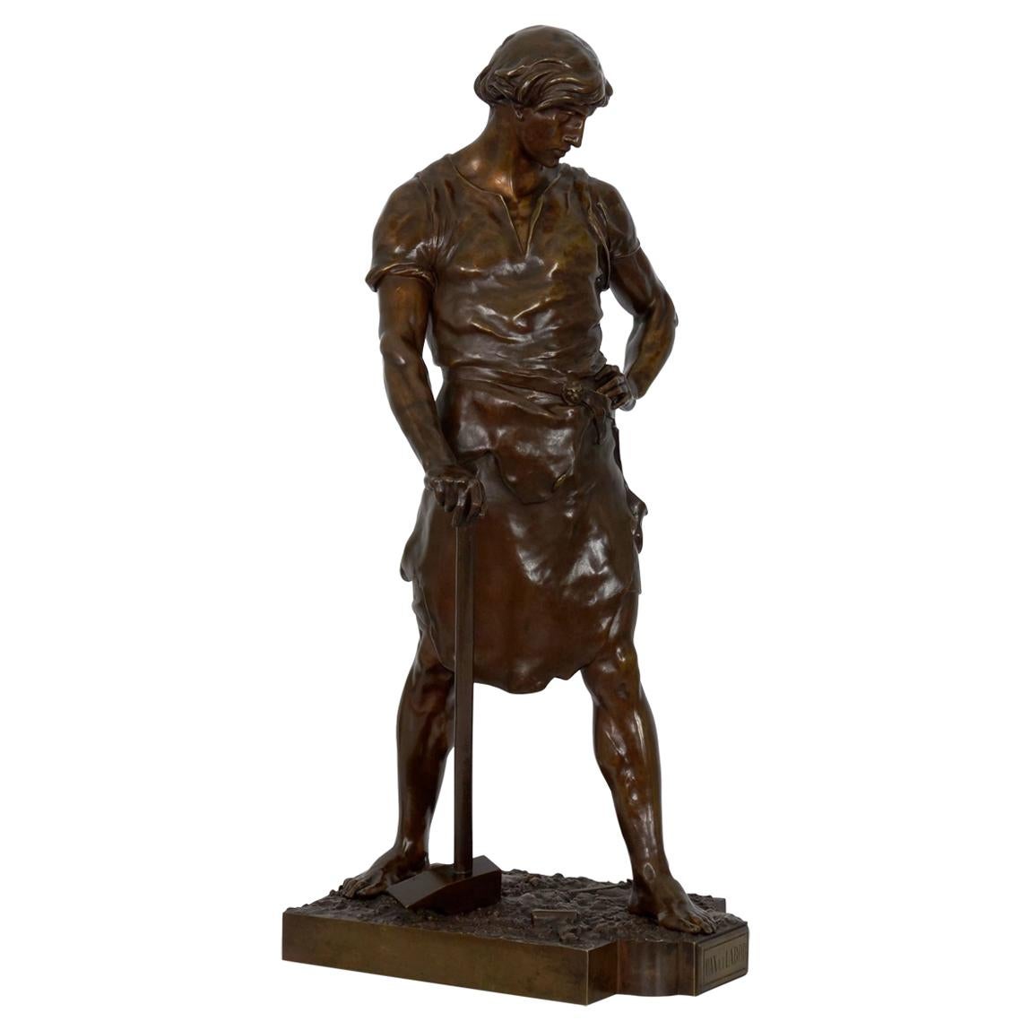 19th Century French Antique Bronze Sculpture “Pax et Labor” by Emile Picault