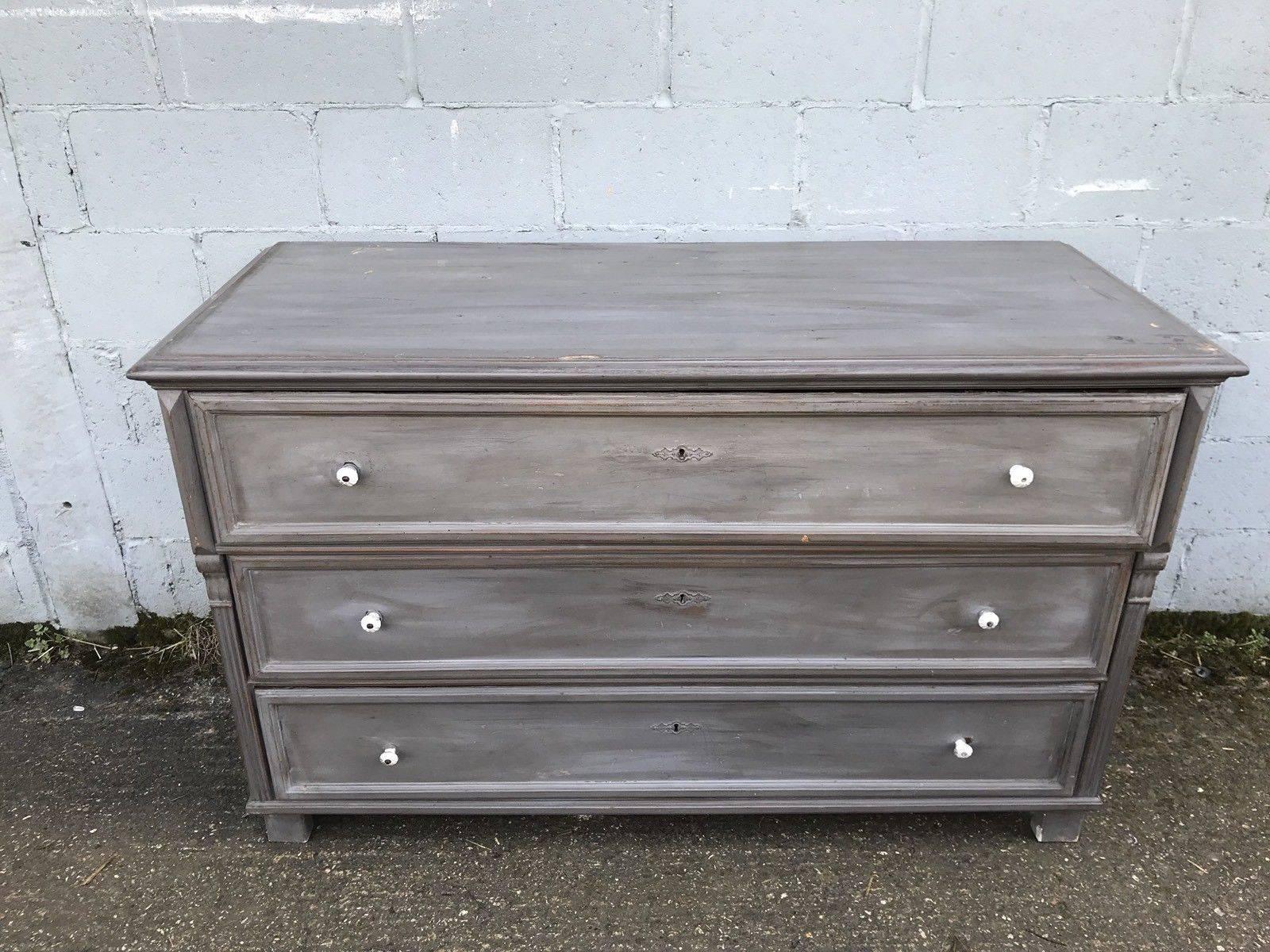 19th Century French Antique Chest of Drawers, Vintage, Rare, Original, Paint In Good Condition For Sale In Lingfield, West Sussex