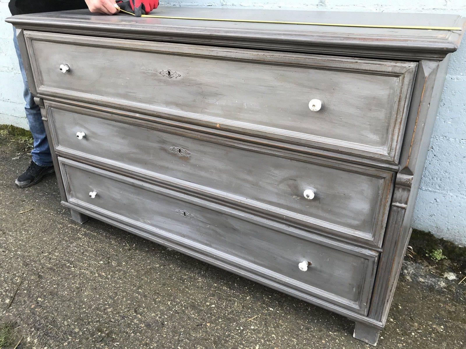 19th Century French Antique Chest of Drawers, Vintage, Rare, Original, Paint For Sale 2