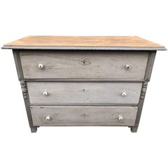 19th Century French Antique Chest of Drawers, Vintage, Rare, Original Paint 19th Century French Antique Chest of Drawers, Vintage, Rare, Original Paint