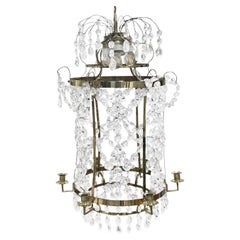 19th Century French Antique Empire Crystal Glass Chandelier, Parisian Candelabra