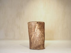 19th Century, French antique hollowed tree trunk wooden planter