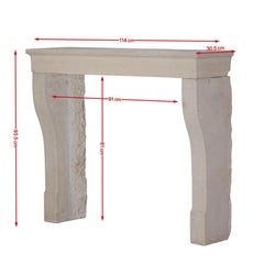 19th Century French Antique Limestone Fireplace Surround with Curved Jambs