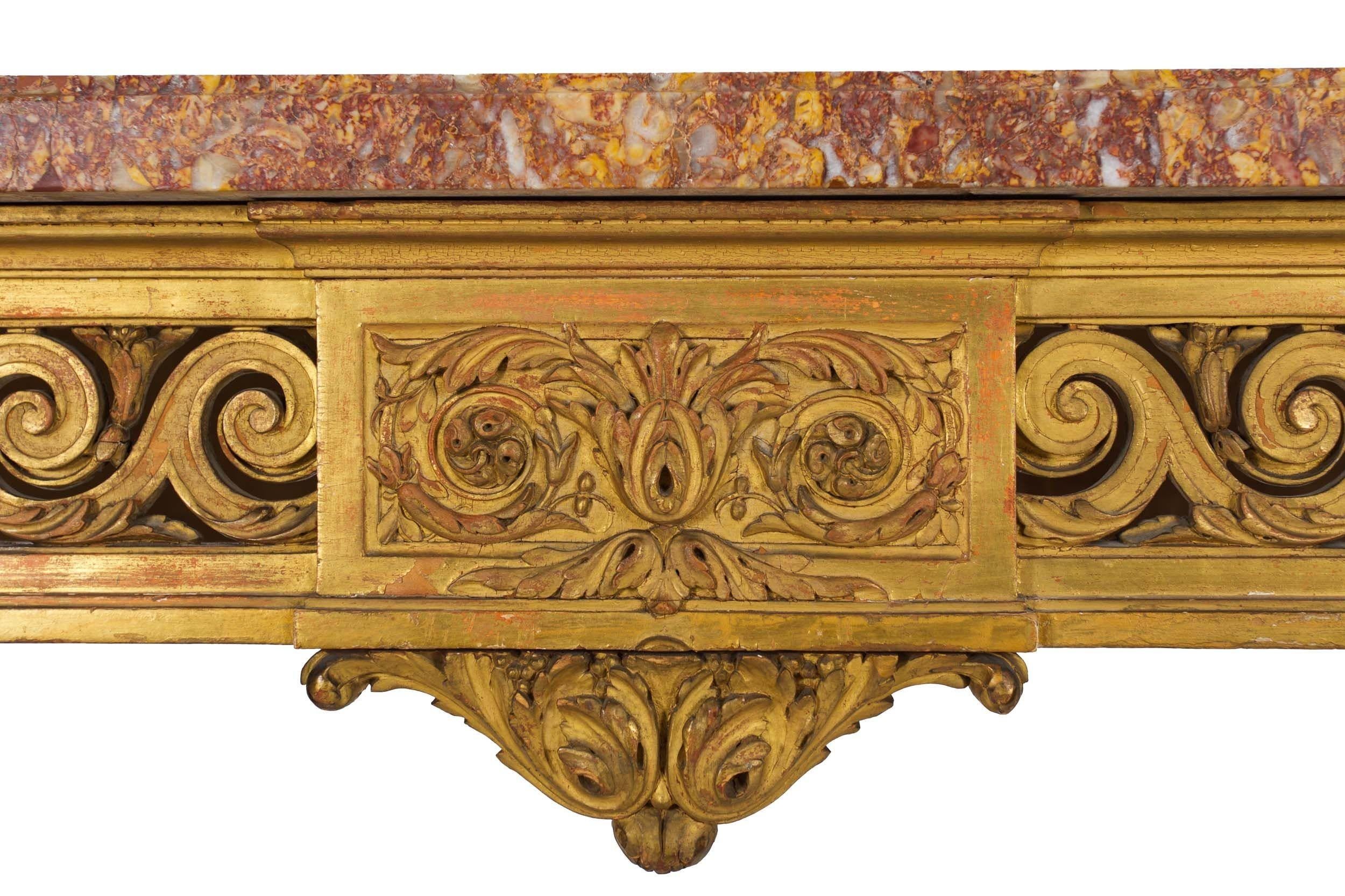 Französischer antiker Pfeilertisch aus vergoldetem Holz im Louis-XVI.-Stil des 19. Jahrhunderts im Angebot 10