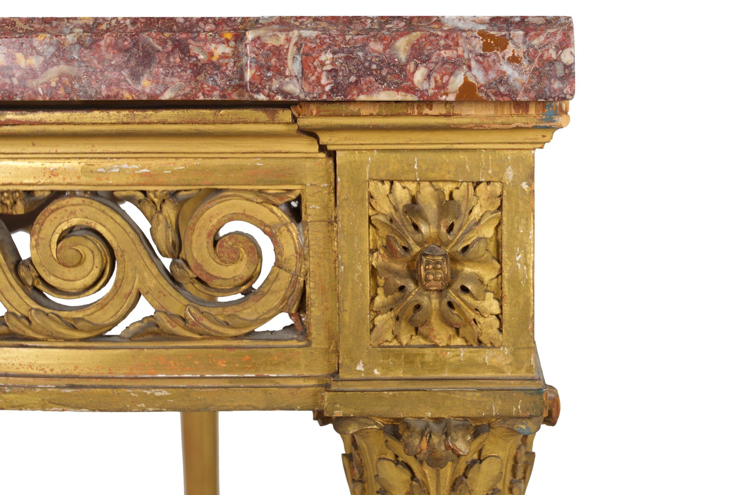 Französischer antiker Pfeilertisch aus vergoldetem Holz im Louis-XVI.-Stil des 19. Jahrhunderts im Angebot 12