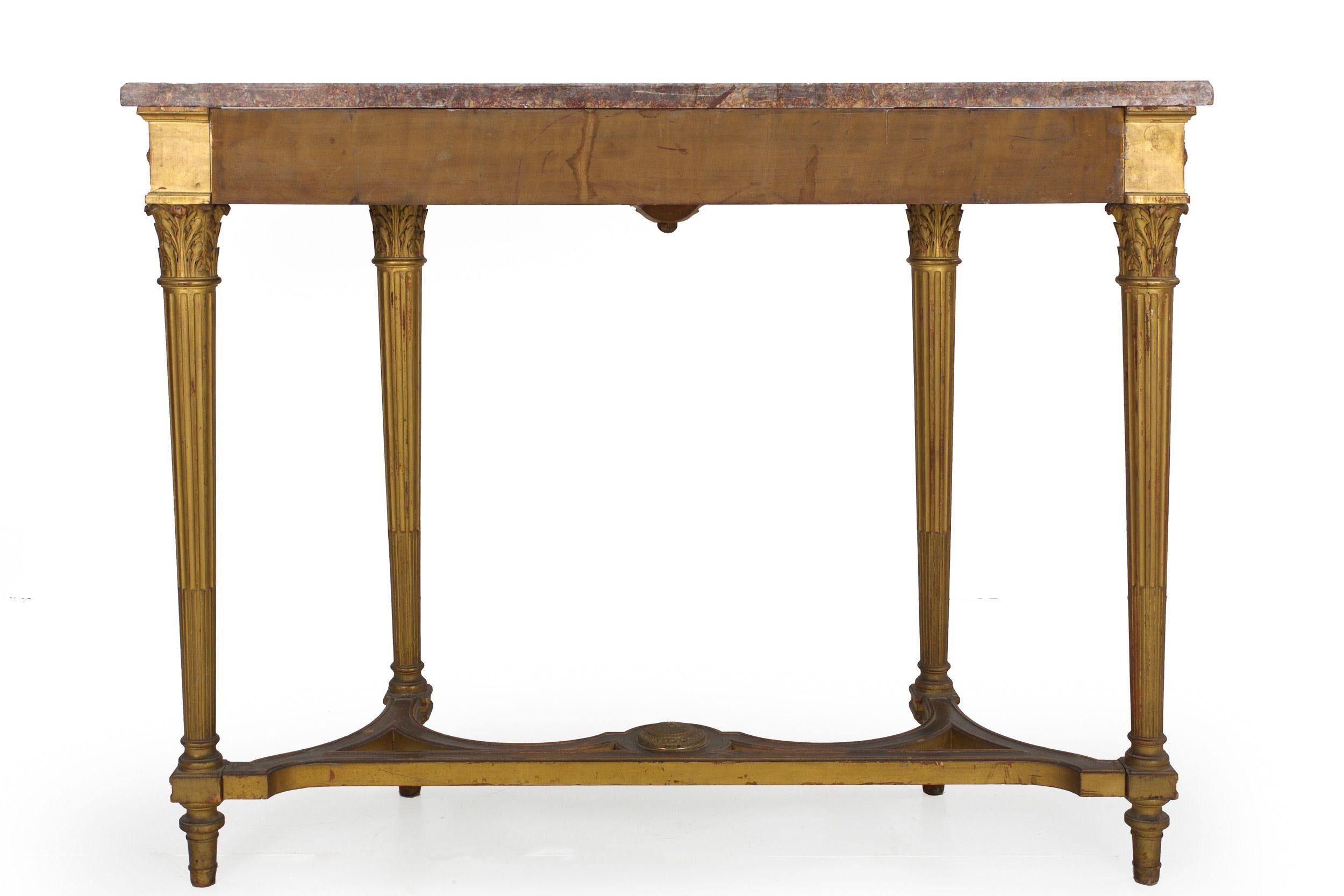 19th Century French Antique Louis XVI Style Giltwood Pier Table Console In Good Condition For Sale In Shippensburg, PA