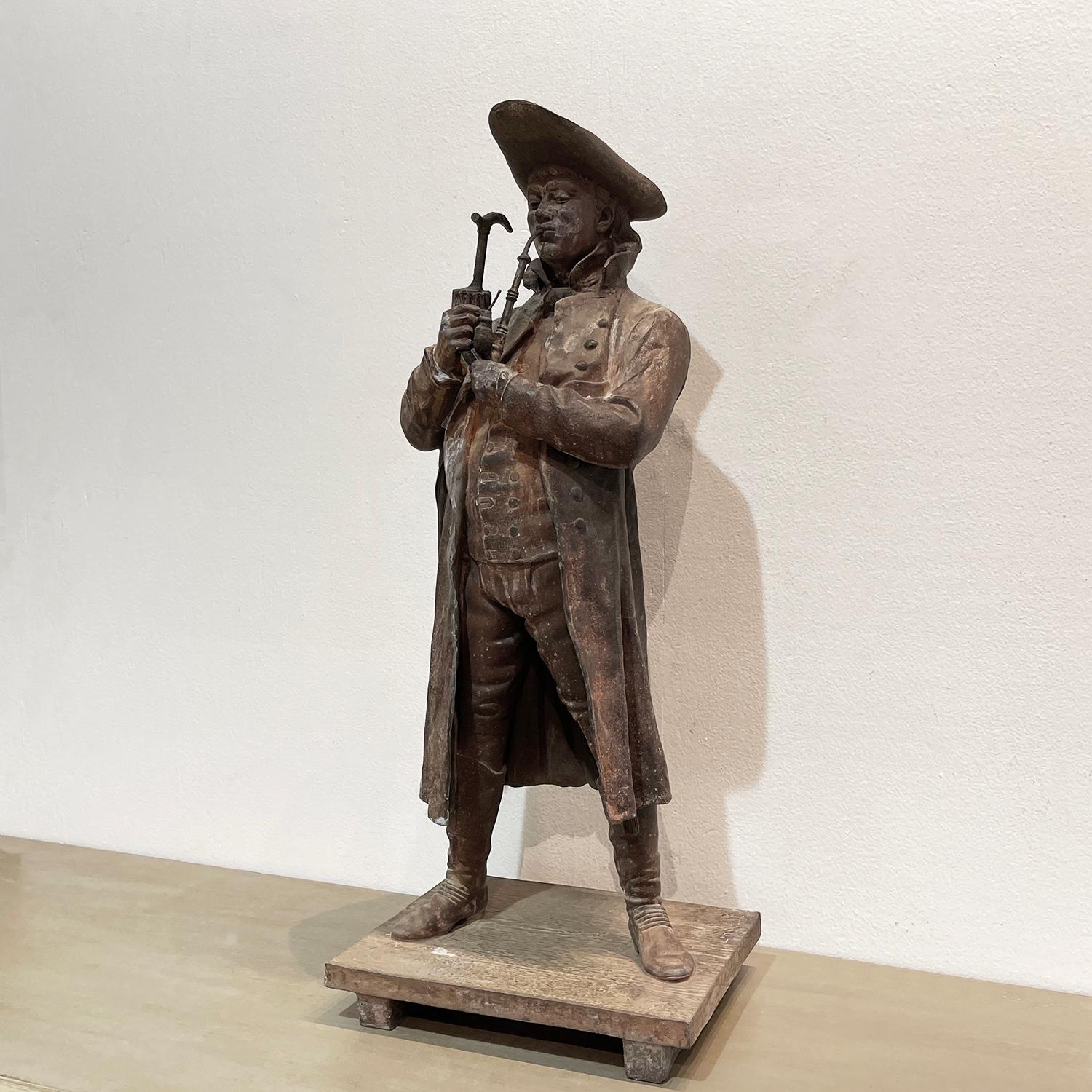 19th Century French Antique Metal Sculpture, The Noble Man by L. Hollot In Good Condition For Sale In West Palm Beach, FL