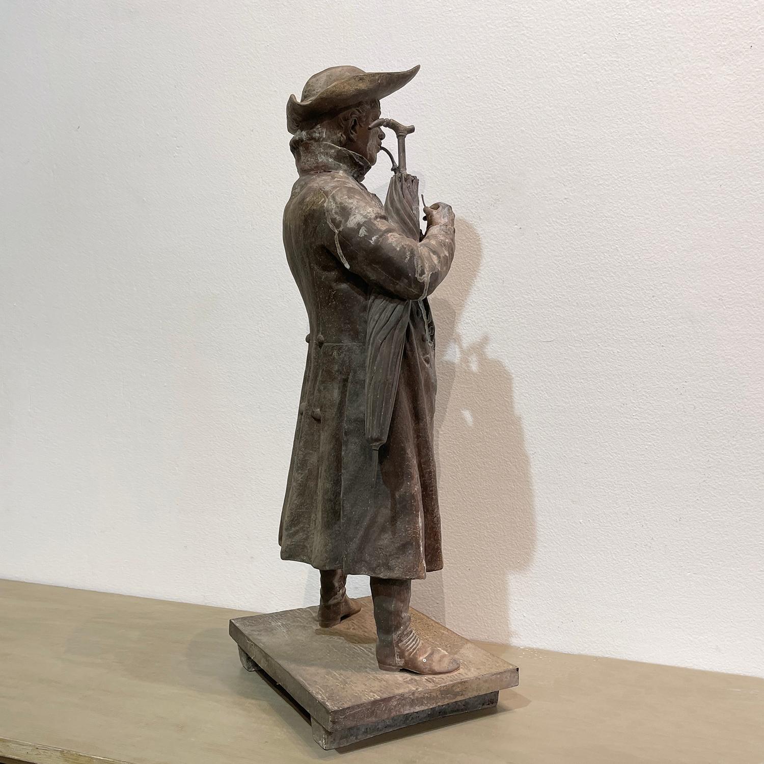 Sculpture française du 19ème siècle en métal ancien - Le Noble Man par L. Hollot Bon état - En vente à West Palm Beach, FL