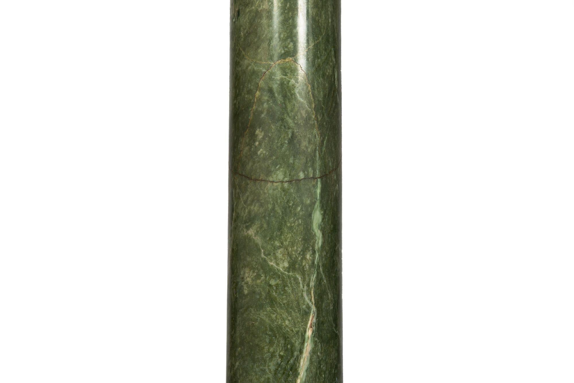 19th Century French Antique Neoclassical Green Marble Pedestal Column For Sale 13
