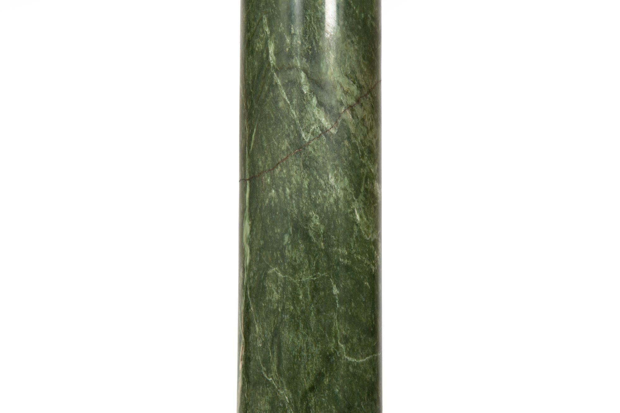 19th Century French Antique Neoclassical Green Marble Pedestal Column For Sale 14