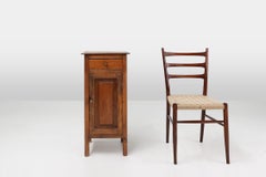 19th Century French antique nightstand in solid pine wood