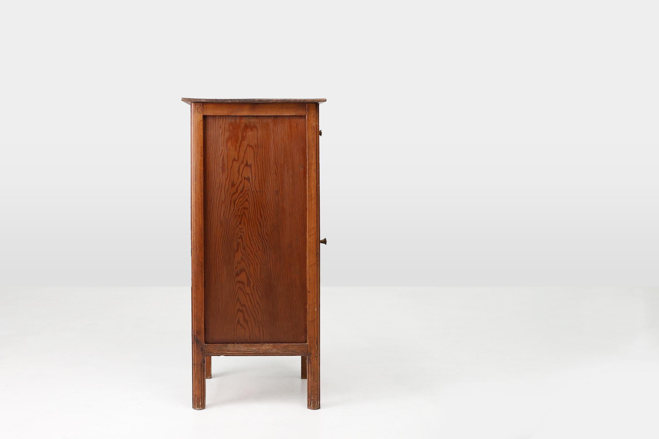19th Century French antique nightstand in solid pine wood For Sale 2