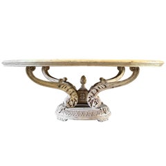 19th Century French Antique Oval Carved Oakwood Dining Room Table