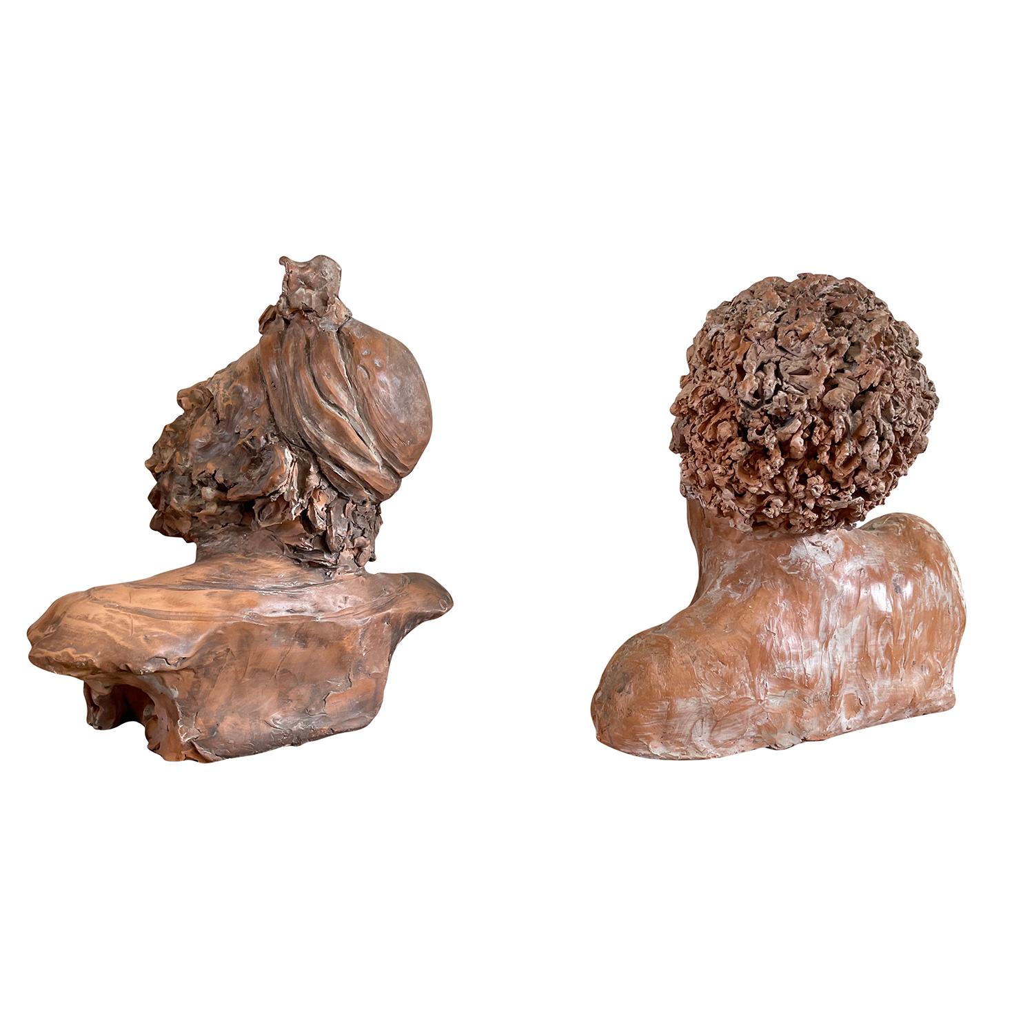 XIXe siècle Paire de bustes orientalistes français en terre cuite du 19ème siècle en vente