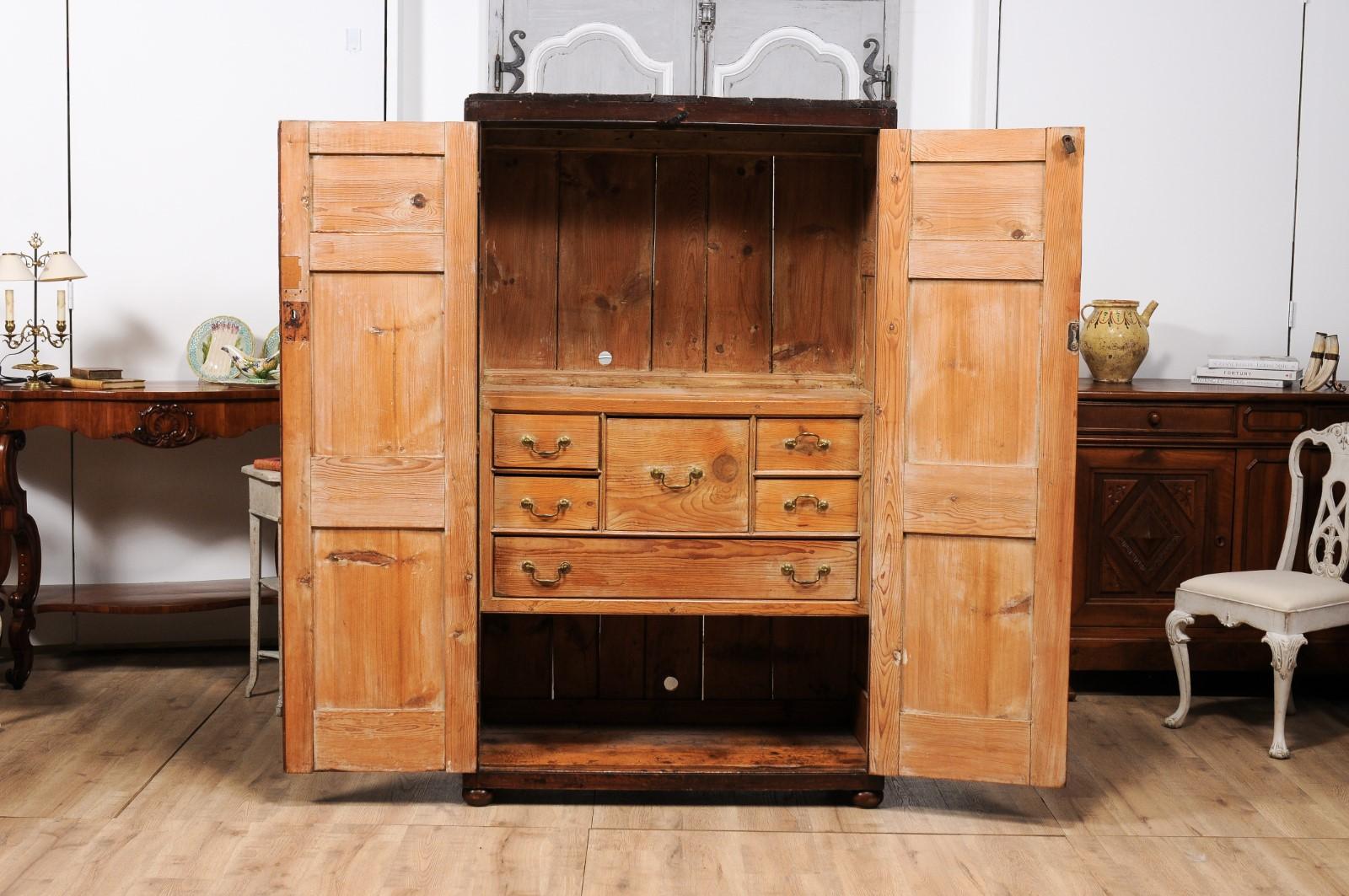 19th Century French Antique Pine Armoire For Sale 8