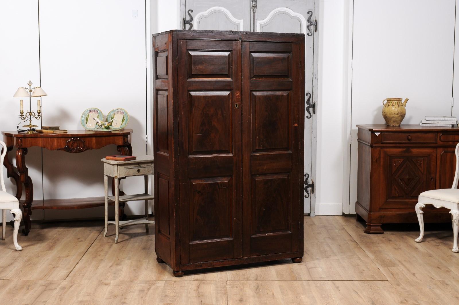French Provincial 19th Century French Antique Pine Armoire For Sale
