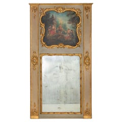 19th Century French Antique Rococo Style Trumeau Full-Length Mirror, 86” H