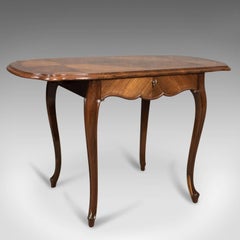 19th Century French Antique Sofa Table, Kingwood Drop Flap Occasional