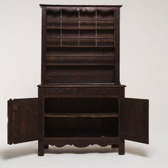 Vaisselier français du 19ème siècle - Buffet à deux portes en bois de chêne