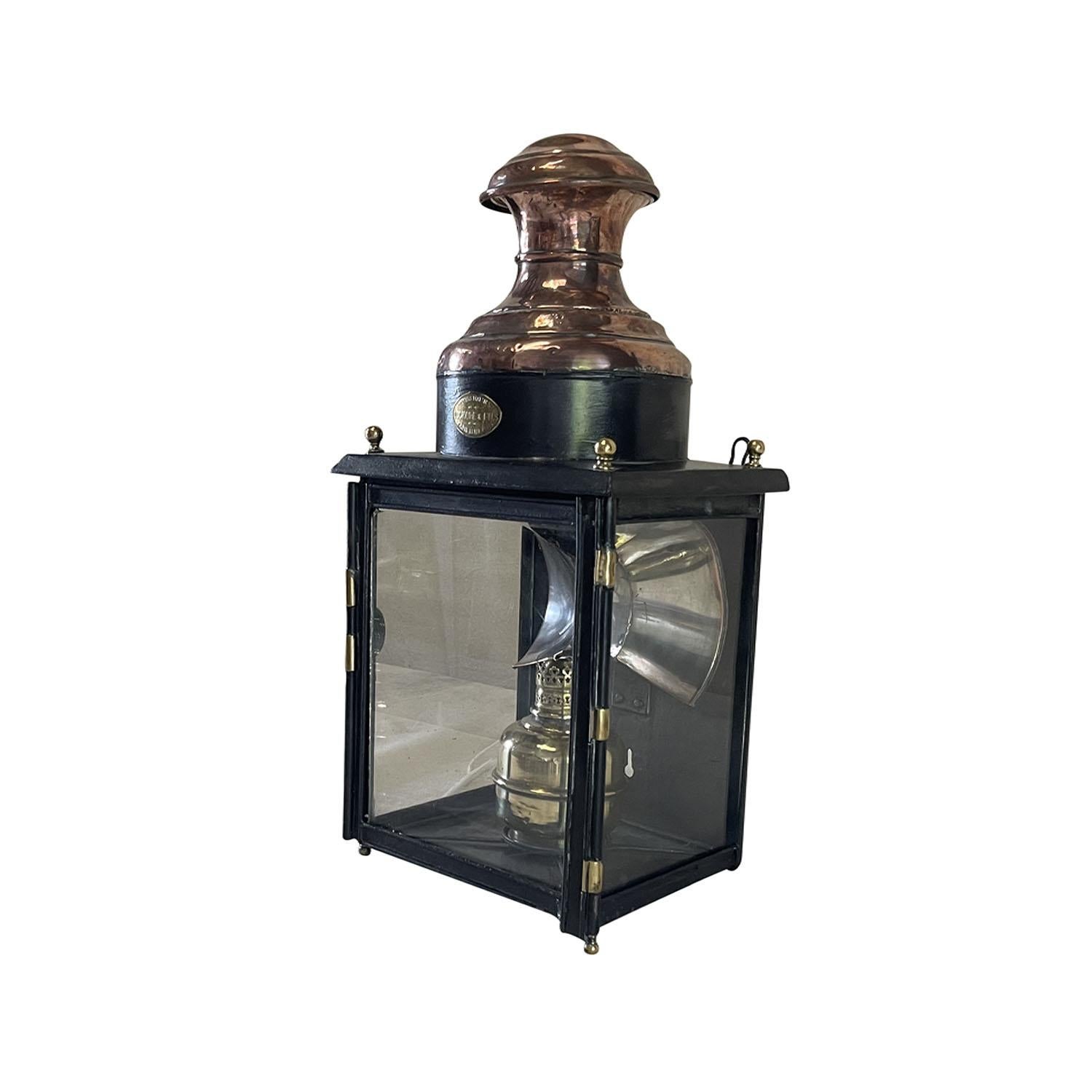 Metal 19th Century French Antique Wall Mount Lantern Luchaire & Fils