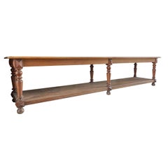 19th Century French Antique Walnut Draper’s, Drapier Table, Antique Tailor Table