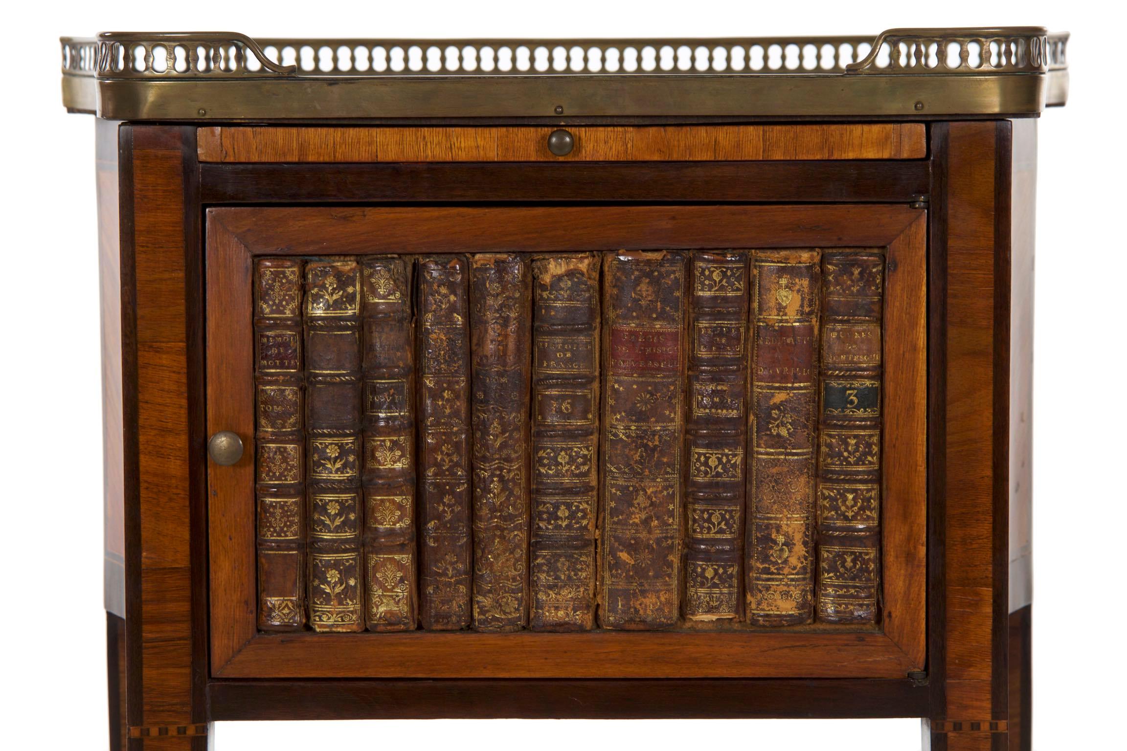 19th Century French Antique Writing Stand Accent Table with Book-Spine Door 5