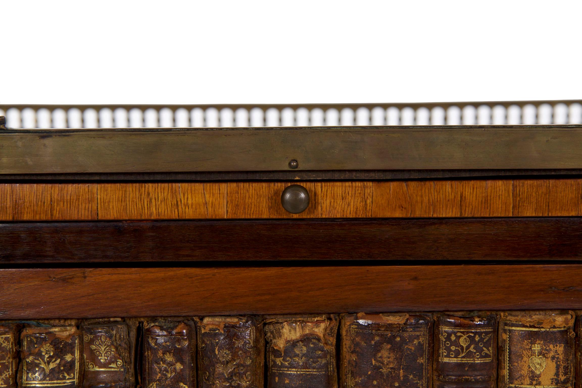 19th Century French Antique Writing Stand Accent Table with Book-Spine Door 7