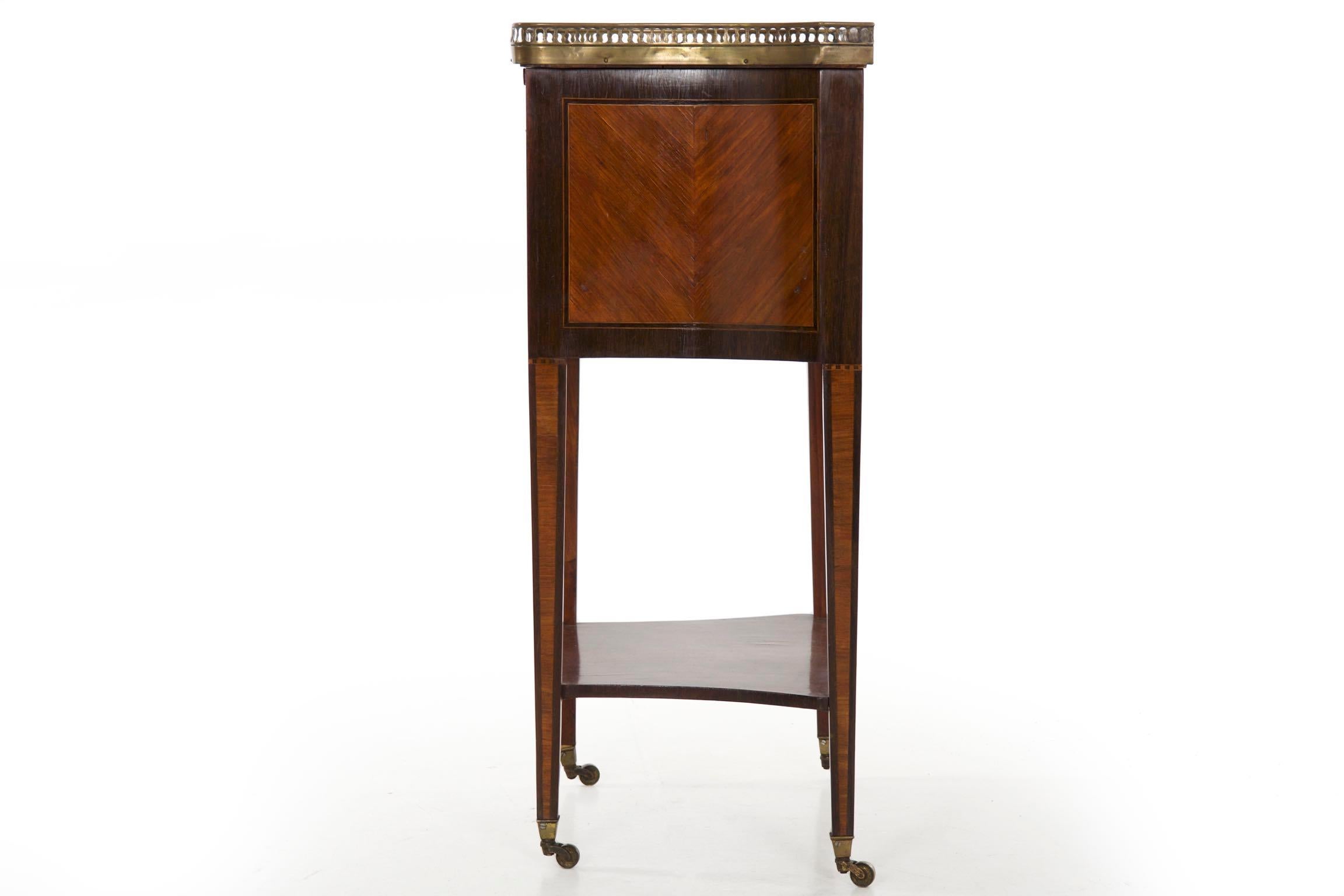 Louis XVI 19th Century French Antique Writing Stand Accent Table with Book-Spine Door