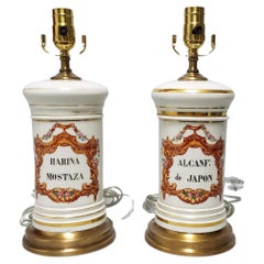 Vintage 19th Century French Apothecary Jar Lamps-A Pair