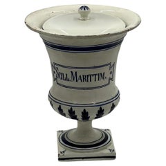 Pot d'apothicaire français du 19ème siècle avec couvercle