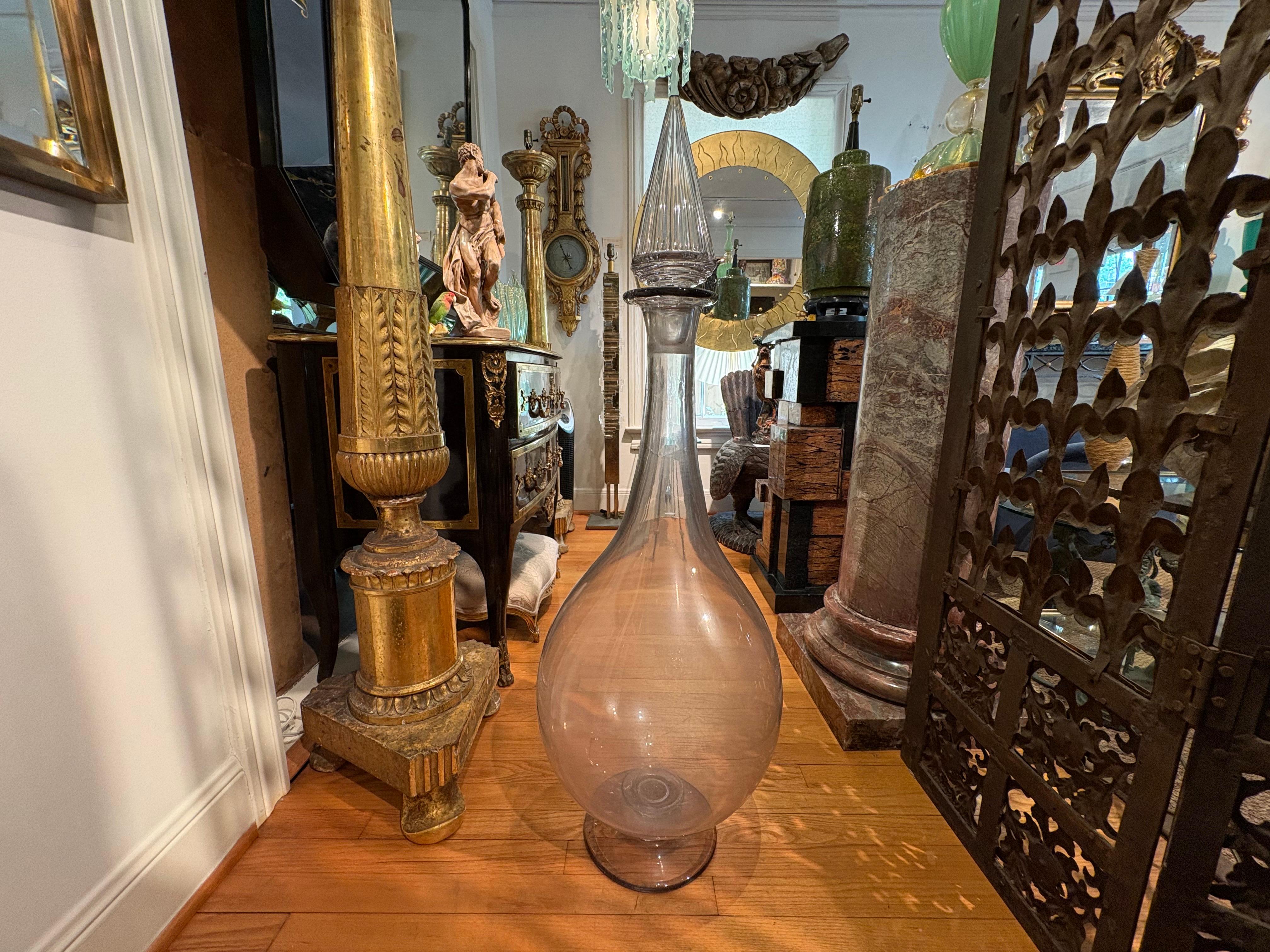 Blown Glass 19th Century French Apothocary Bottle For Sale