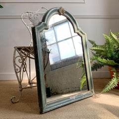 19th Century Green French Arch Top Mercury Mirror