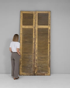 19th Century French Architectural Wood Shutters with Patinated Finish