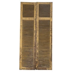 19th Century French Architectural Wood Shutters with Patinated Finish