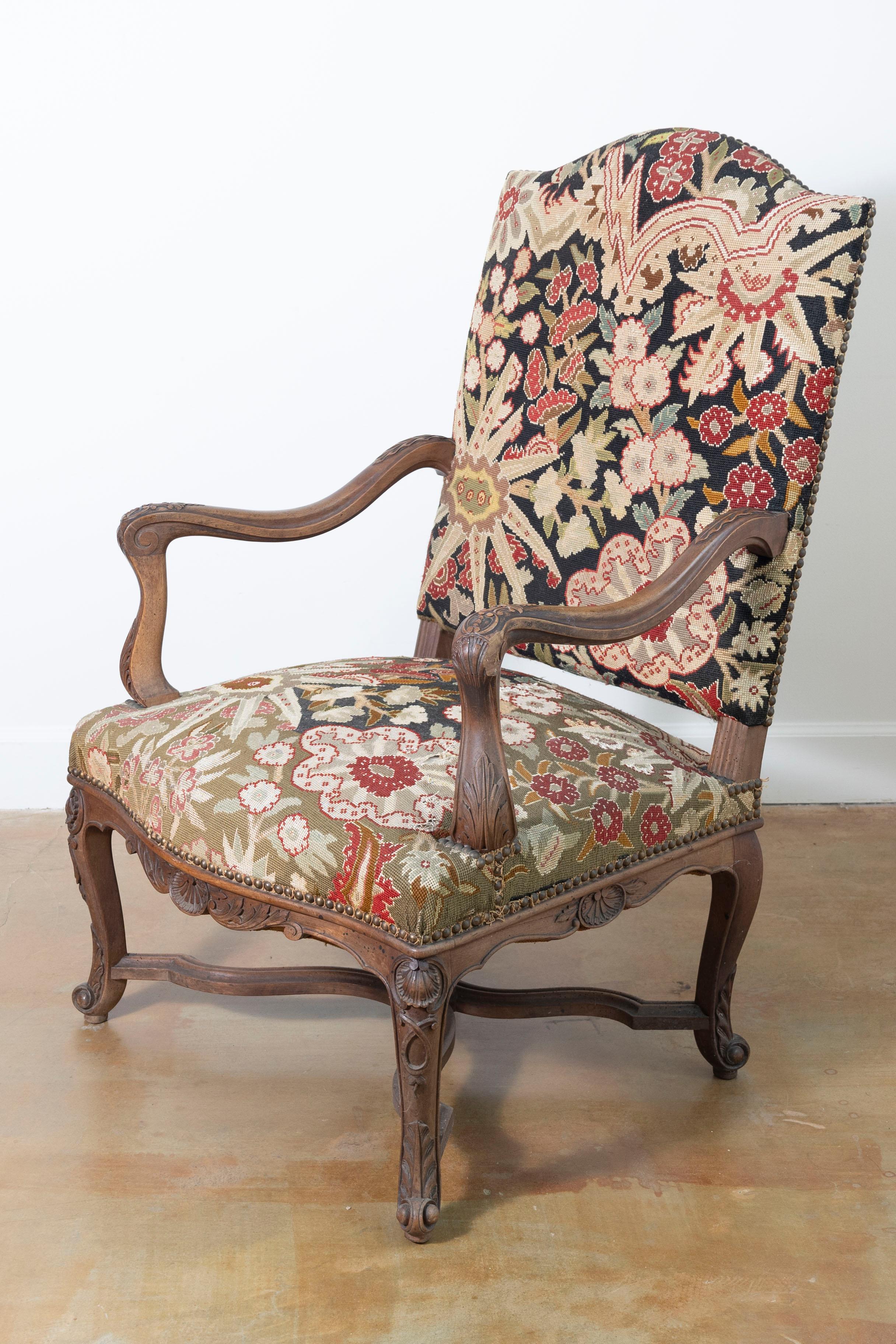 Louis XV 19th Century French Arm Chair For Sale
