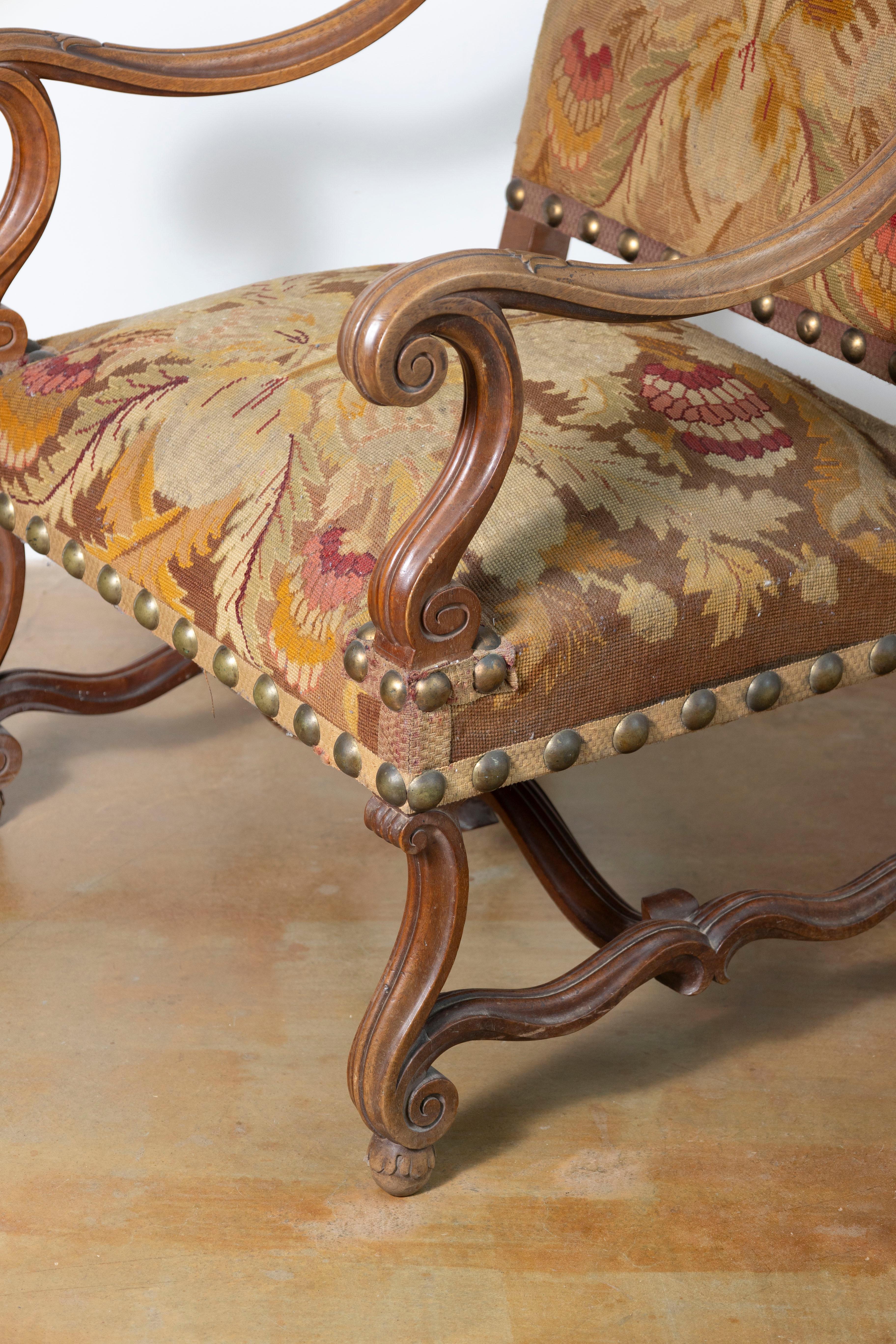 Upholstery 19th Century French Arm Chair For Sale
