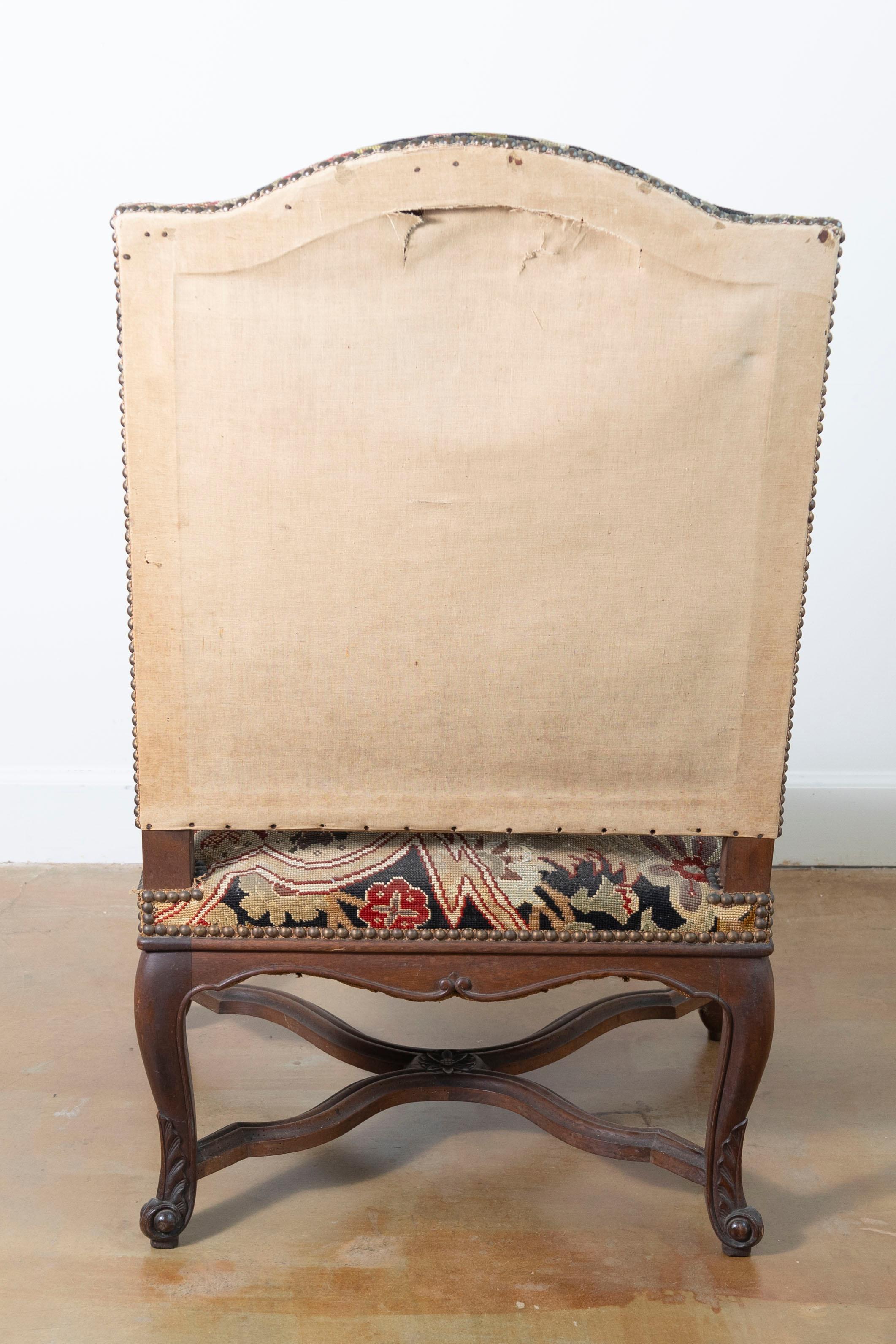 Walnut 19th Century French Arm Chair For Sale
