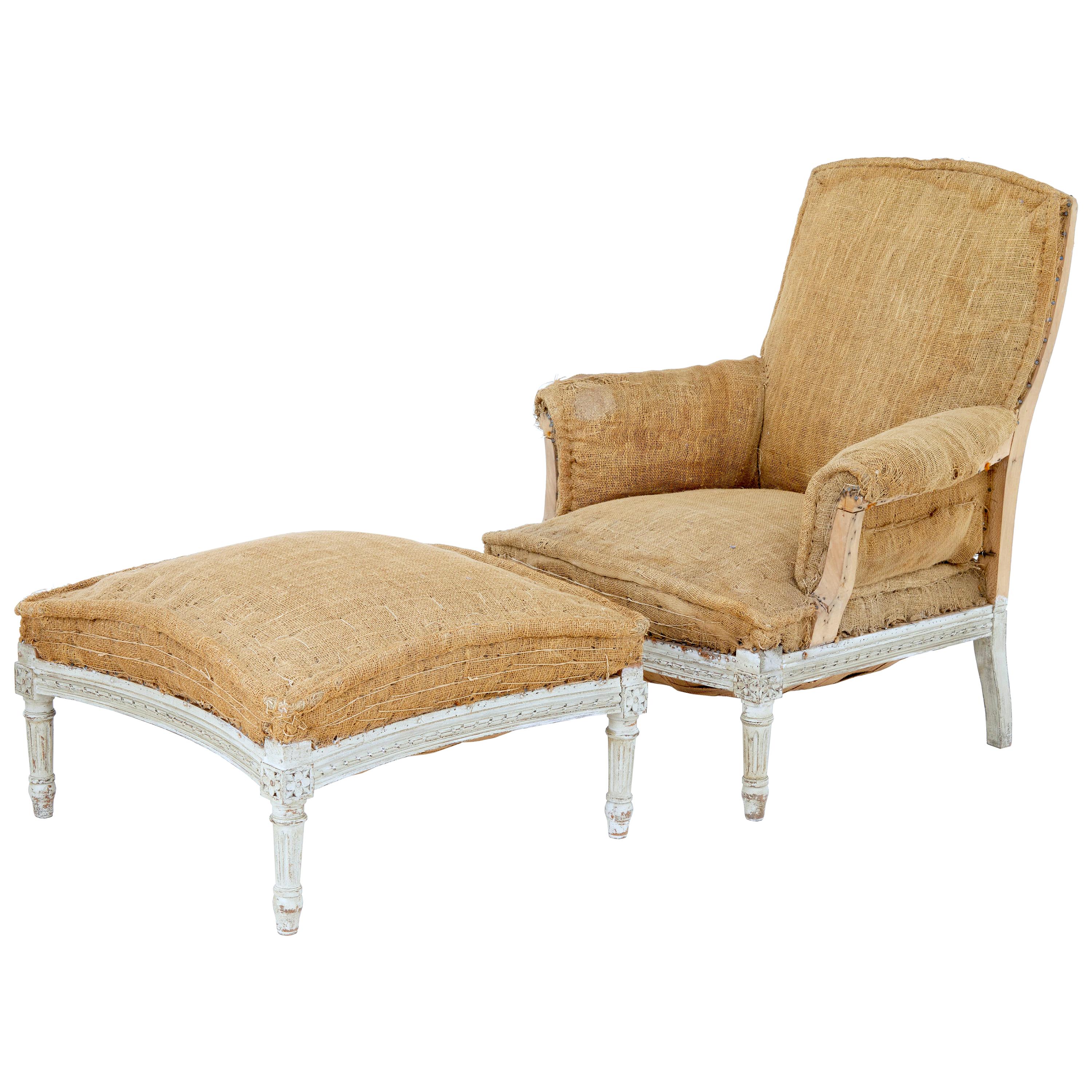 MidCentury Armchair and Matching Footstool at 1stDibs