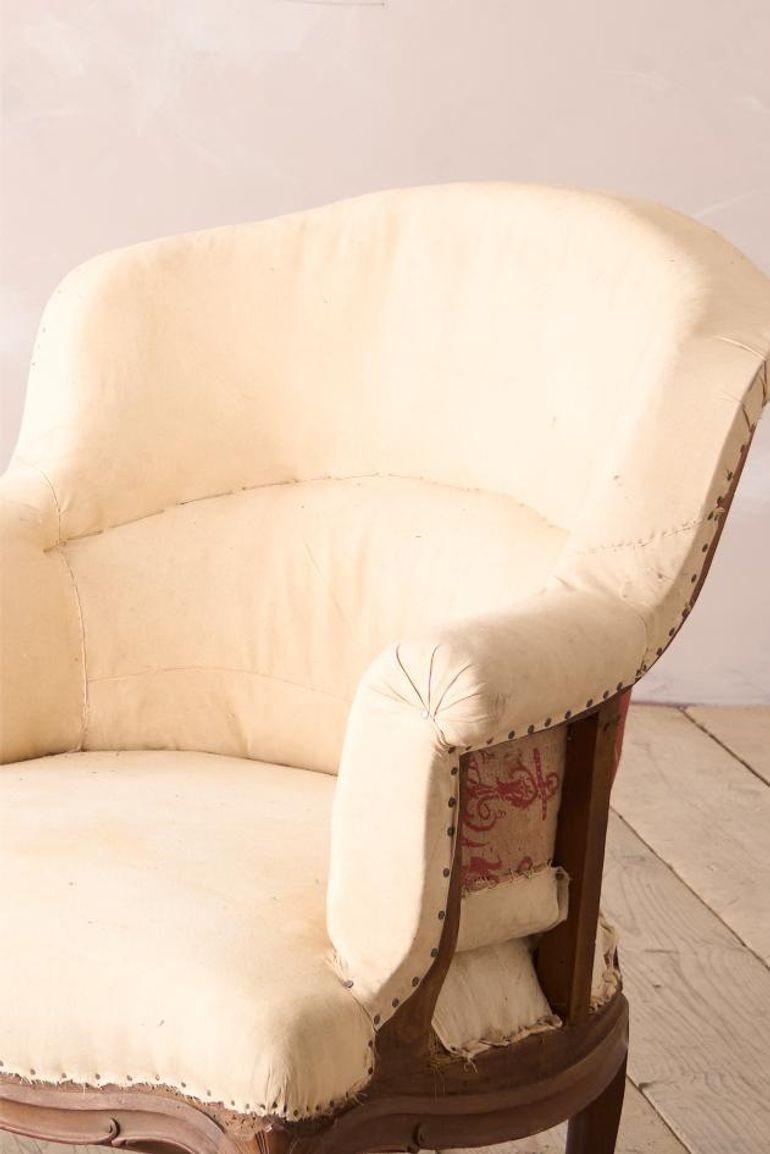 19th Century 19th century French armchair with matching footstool For Sale