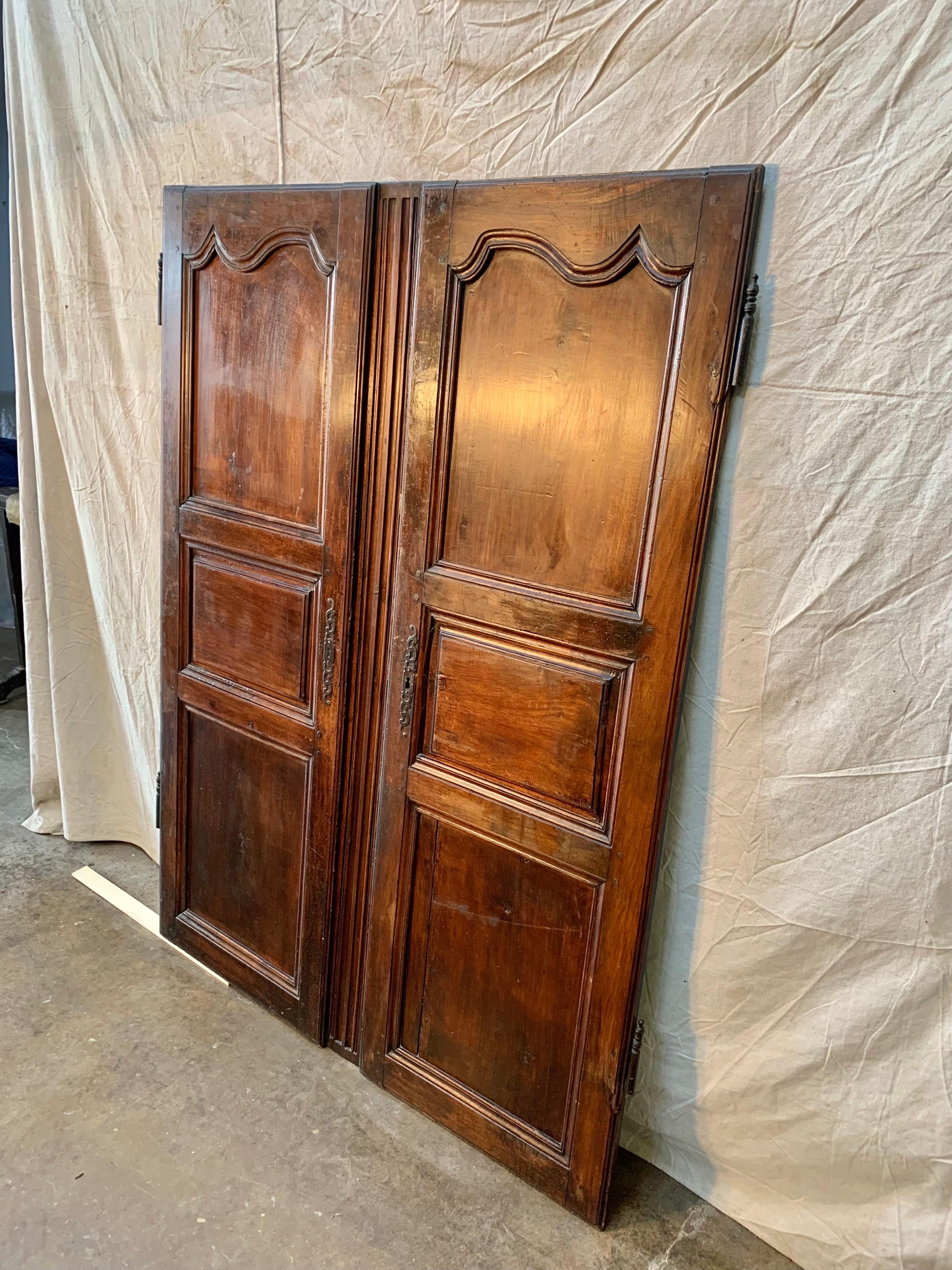 19th Century French Armoire Doors - a Pair In Good Condition In Burton, TX