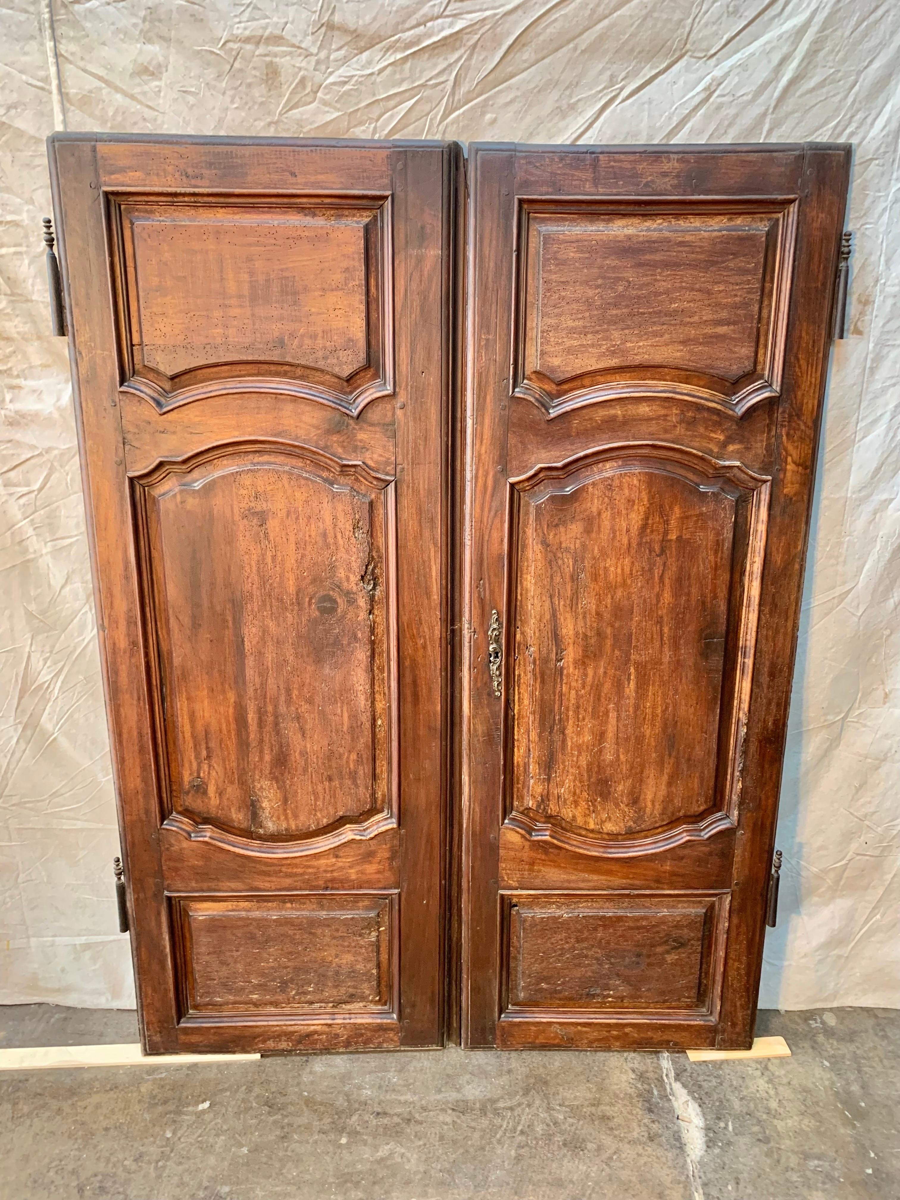 Hand-Crafted 19th Century French Armoire Doors - a Pair For Sale