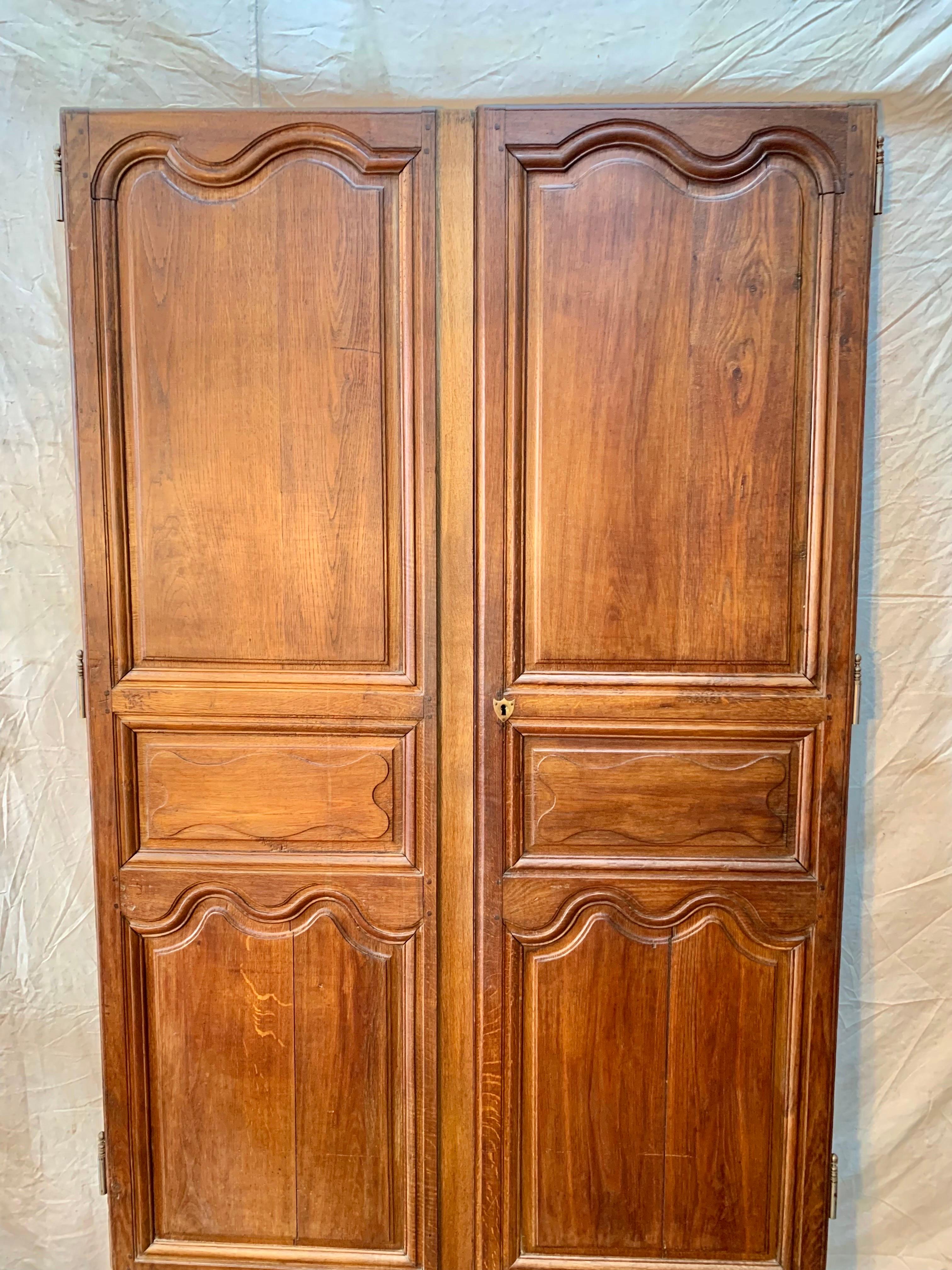 19th Century French Armoire Doors - a Pair In Good Condition For Sale In Burton, TX
