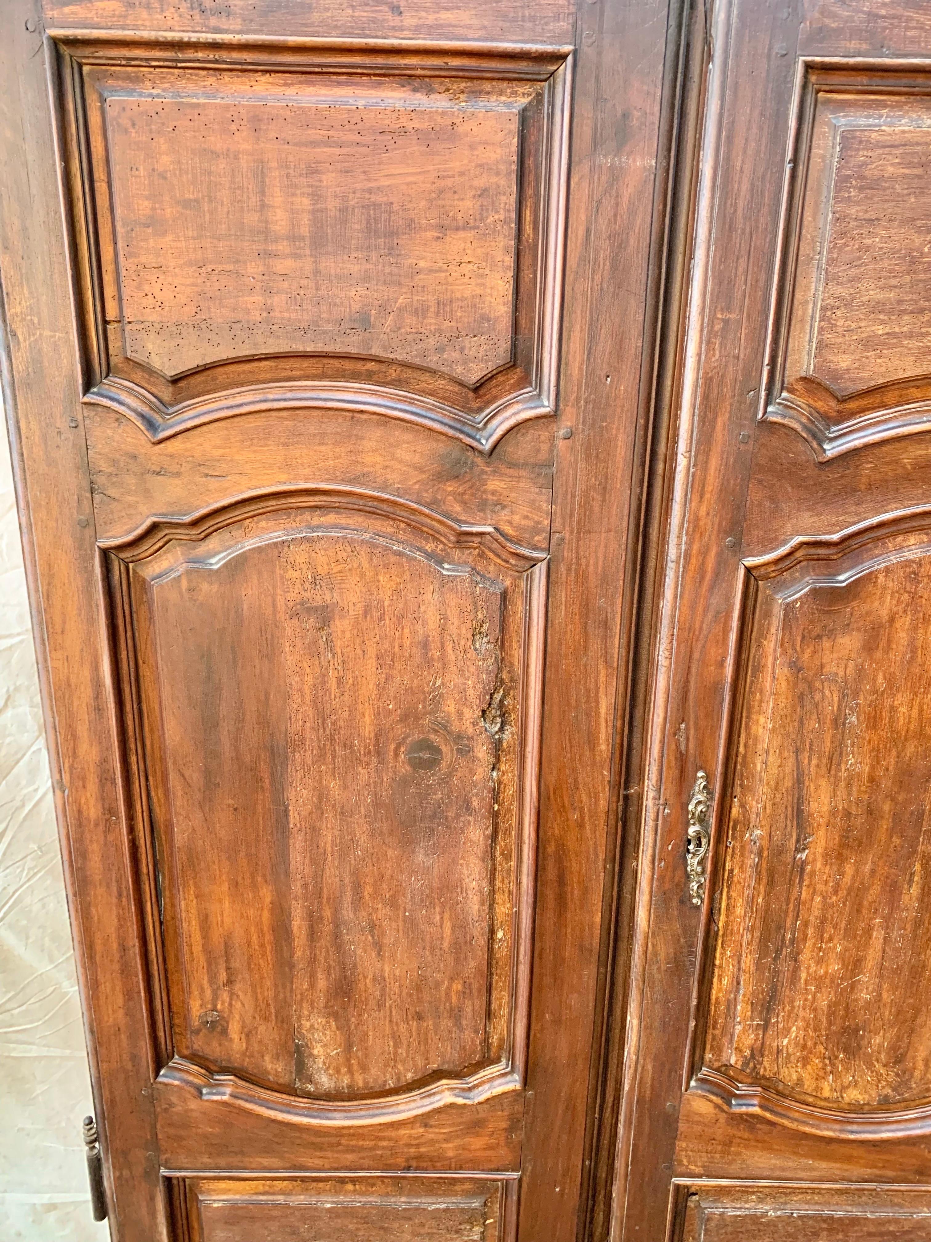 19th Century French Armoire Doors - a Pair In Good Condition For Sale In Burton, TX